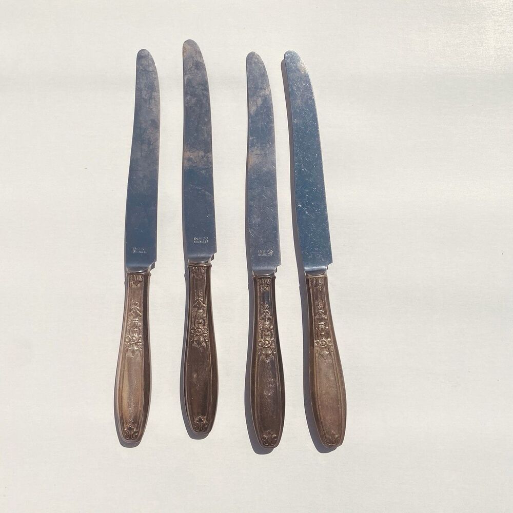 VTG  1847 Rogers Bro Ambassador Silver Plate Flatware 4 Dinner Knives Knife